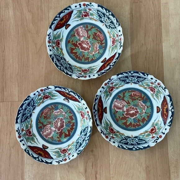 GUMP’S KIKU bowls set of 3 7.5” Dinnerware